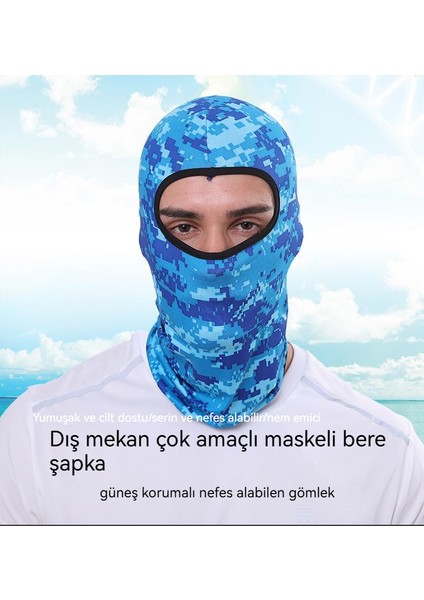 Yaz Açık Hava Sporları Rüzgar Geçirmez Toz Geçirmez Buz Ipek Güneş Kremi Maskesi (Yurt Dışından)