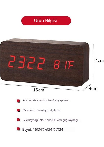 Akıllı Ses Kontrolü Spor Araba Dijital Ekranlı Ahşap LED Çalar Saat (Yurt Dışından)