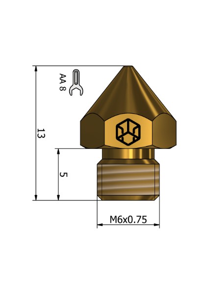 Csa 0.6mm Creality CR-10S Pro/cr-10 Max Nozzle