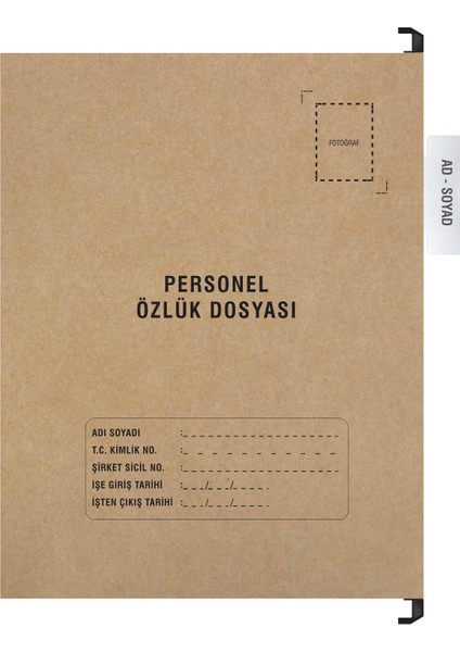 Garanti Ofis Personel Özlük Dosyası Tek Gözlü (Plastik Askılı 10 Adet)