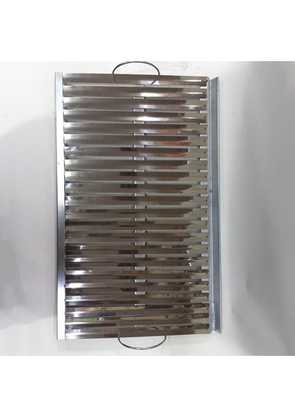 Türk Köfteci Tip Mangal Izgarası Oluklu Üst Paneli Paslanmaz Çelik Saç Mangal Izgarası 56X35CM Üst Panel