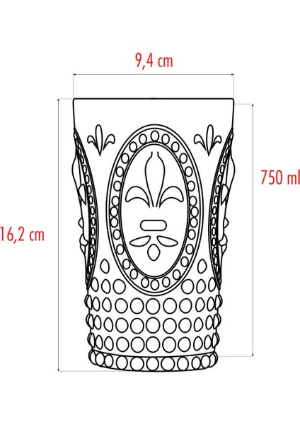 Akrilik Mor 6'lı Uzun Bardak & Su Meşrubat Bardağı 750 ml ( Büyük Boy & Cam Değildir )