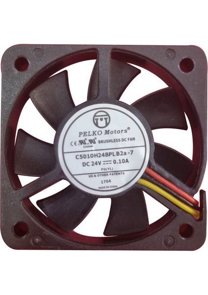 Kaizen Market Pelko Motors 50X50X10MM C5010H24BPLP2A-7 24V 0.10A 3 Kablo Kare Fan