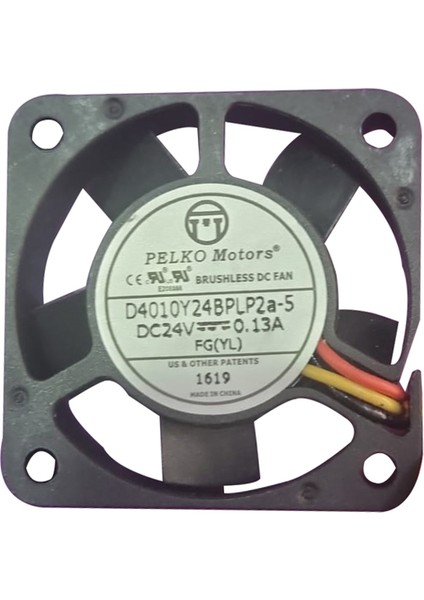 Pelko Motors 40X40X10MM D4010Y24BPLP2A-5 Dc 24V 0.13A 3 Kablo Kare Fan