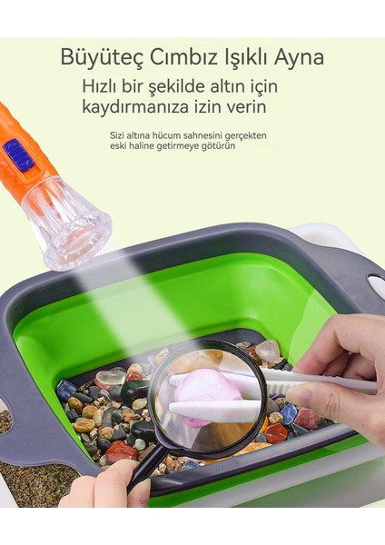 Çocuk Eğitim Simülasyonu Arkeolojik Kazı Kristal Cevheri Altın Tava Oyuncak Seti (Yurt Dışından) fırsatları