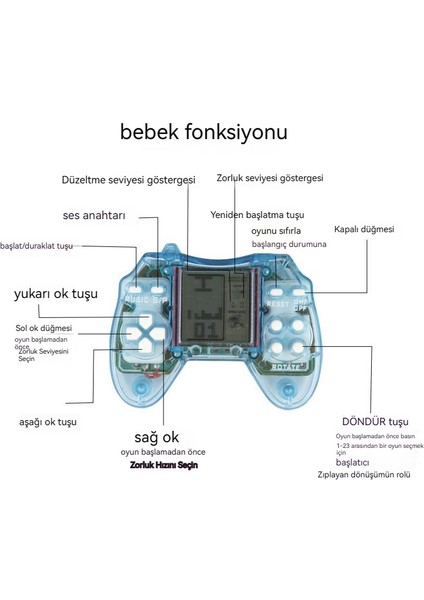 Yeni Şeffaf Saplı Oyun Konsolu Anahtarlık Oyuncak (Yurt Dışından)