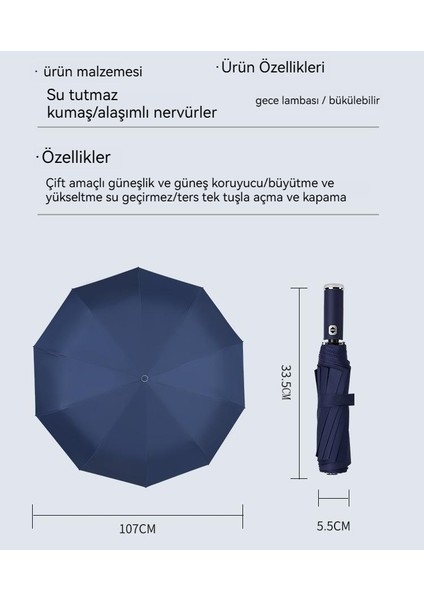 On-Bone Güneş Koruması ve El Feneri Fonksiyonlu Uv Korumalı Vinil Otomatik Şemsiye (Yurt Dışından) indirimleri