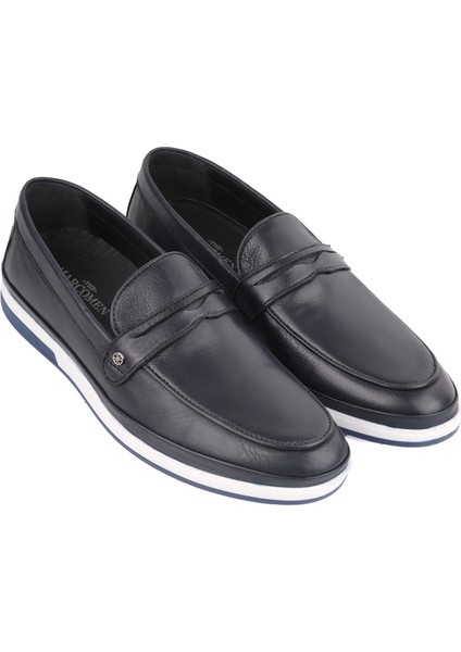 17434 Loafer Lacivert Deri Ayakkabı