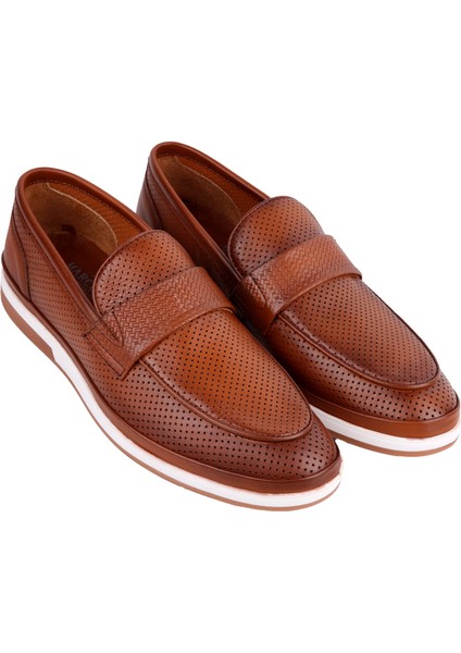 17420 Taba Loafer Deri Ayakkabı