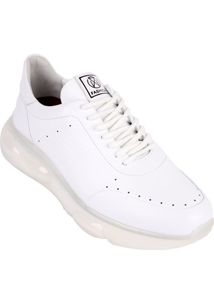 17359 Beyaz Sneaker Deri Ayakkabı