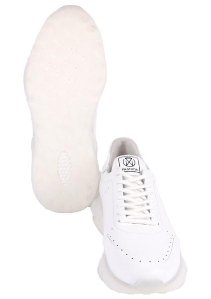 17359 Beyaz Sneaker Deri Ayakkabı