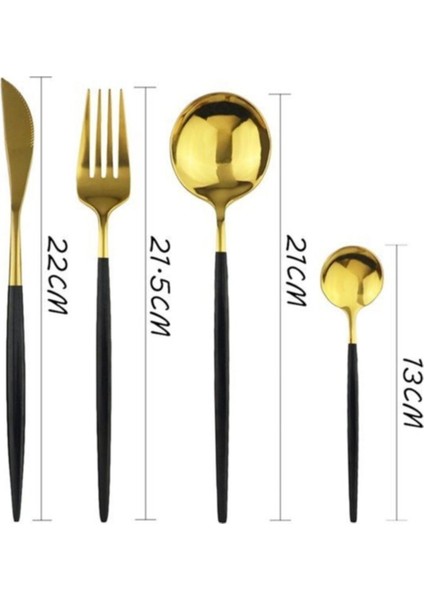 Ikon 42 Parça Siyah Gold Çatal Kaşık Bıçak Seti fiyatları