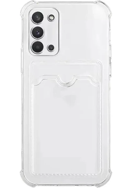 Caseart Samsung Galaxy A21S Kapak Kamera Korumalı Kartlıklı Darbe Emici Özellikli Şeffaf Silikon Kılıf