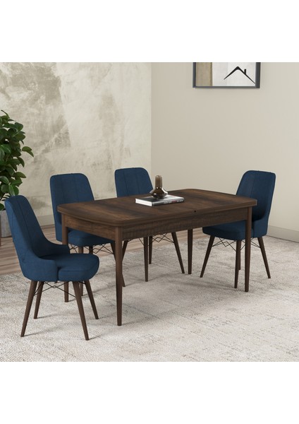 Hera Serisi Açılabilir Mdf Mutfak Salon Masa Takımı 4 Sandalyeli