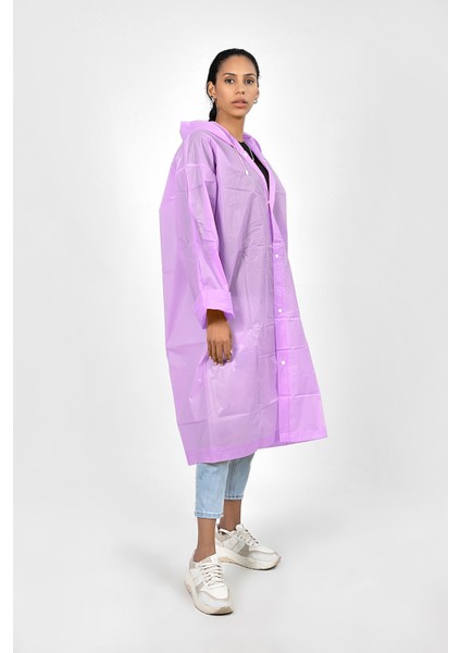Unisex Kapüşonlu Çıtçıtlı Yağmurluk ve Rüzgarlık