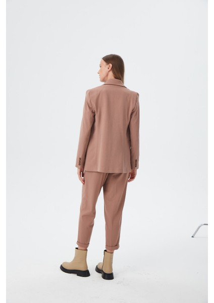 Kadın Camel Düğme Deteylı Boyfriend Blazer Ceket indirimleri