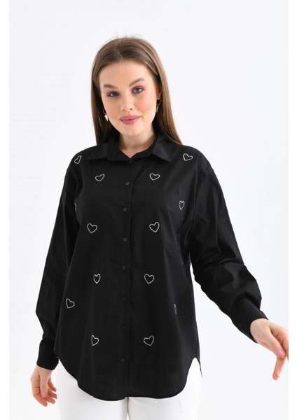 Siyah Kalpli Kadın Gömlek modelleri