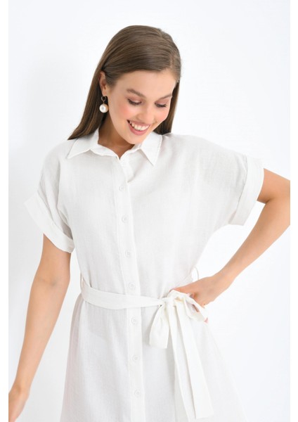 Yarım Kollu Beyaz Elbise fırsatları
