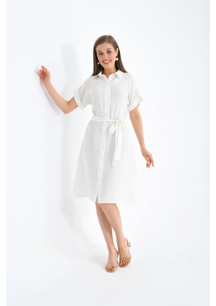 Yarım Kollu Beyaz Elbise indirimleri