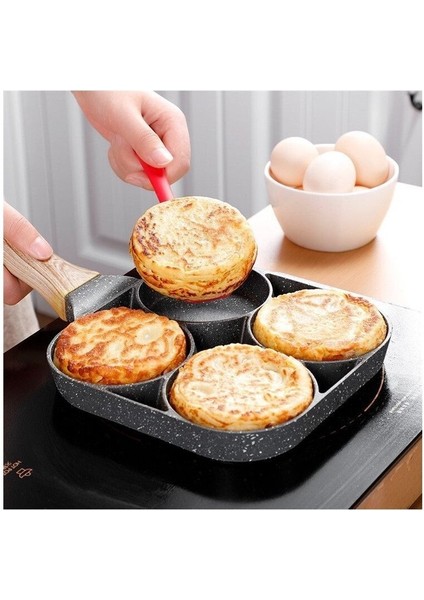 Yeni Wheatstone Düz Tabanlı Dört Delikli Omlet Tavası Yapışmaz Omlet Tavası Kahvaltı Yumurta Burger Kızartma Tavası Mutfak (Yurt Dışından) modelleri