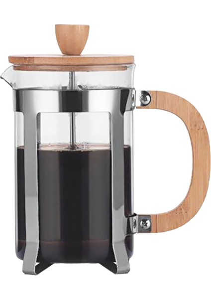 Ahşap Saplı Demleme Çaydanlık Cam Fransız Pres Tencere Pres Filtre Kahve Gereçleri Cam Cezve (Yurt Dışından)
