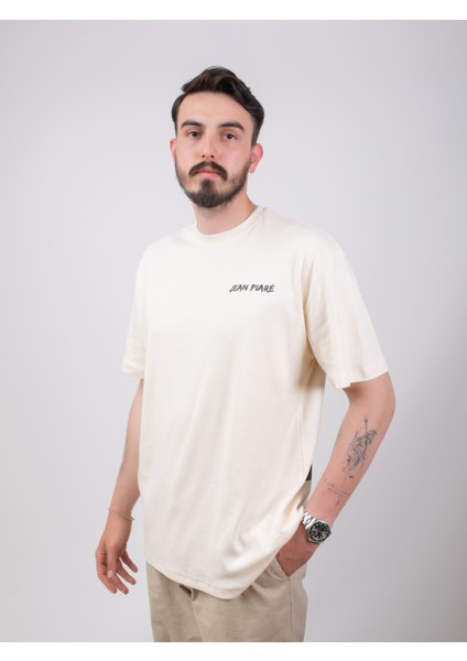 Jean Pıaré Oversızed Tee JPSW2023 Collectıon Krem