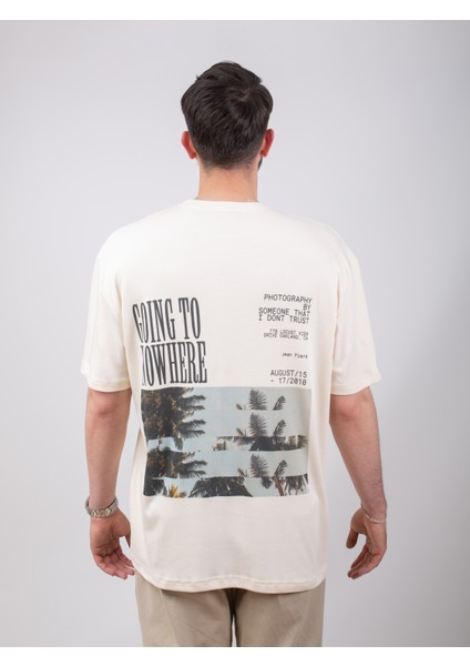 Jean Pıaré Oversızed Tee JPSW2023 Collectıon Krem fiyatları