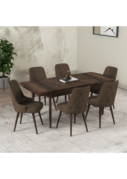 Hera Serisi Açılabilir Mdf Mutfak Salon Masa Takımı 6 Sandalyeli fiyatları