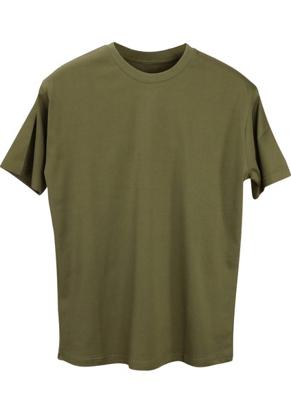 Oversize Bisiklet Yaka Basic Kısa Kollu Tişört