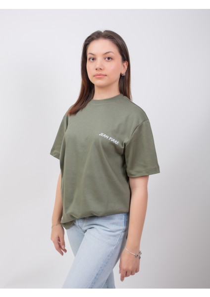 Jean Pıaré Oversızed Tee JPSW2023 Collectıon Haki modelleri