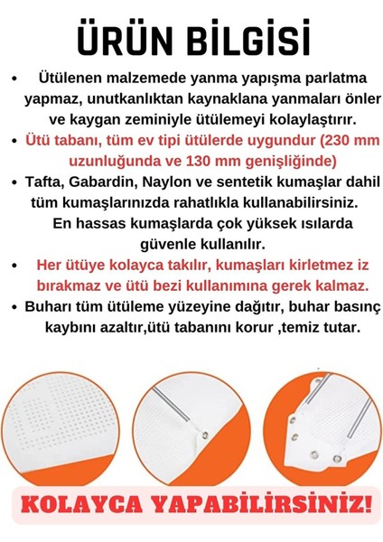 Teflon Ütü Altlığı Yanmaz Yapışmaz Parlatmaz Ütü Tabanı Ütü Altlığı