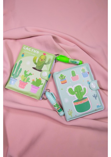 Kaktüs Defter ve Kalem Seti -Notebook -Defter
