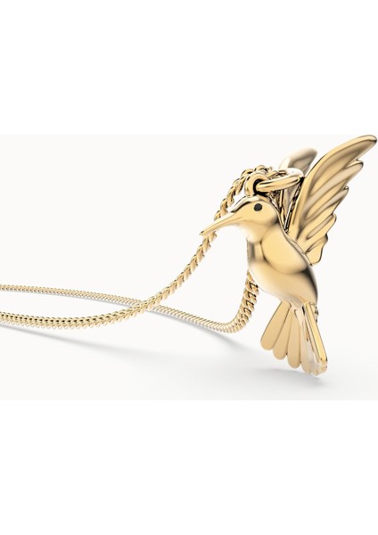 18 Ayar Altın Kaplama Humming Bird Kolye