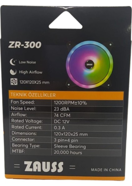 ZR-300 3 Renk Hareketli Yanan Rgb Kasa Mining Fanı 12CM 0.3A