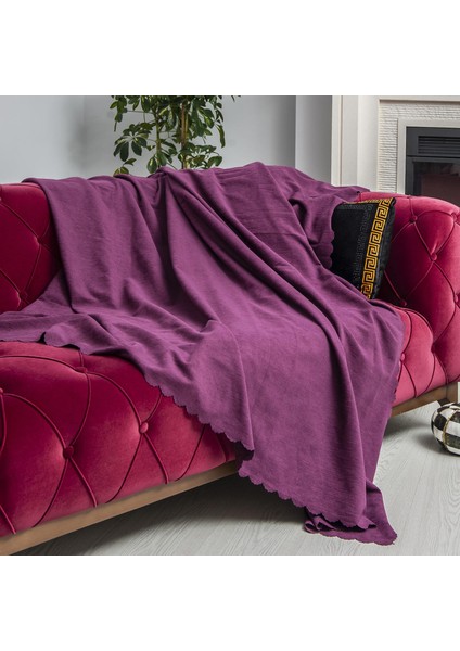 Kaymaz Koltuk Örtüsü Çift Taraflı Mikrofiber Şönil 175x300 cm Mürdüm – Kedi Köpek ve Çocuk Dostu