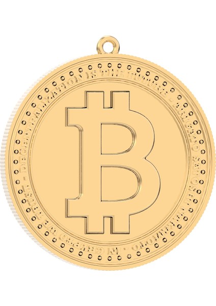 18 Ayar Altın Kaplama Bitcoin Ayarlanabilir Kolye
