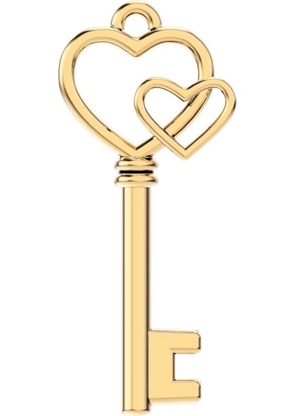 18 Ayar Altın Kaplama Love Key Kolye