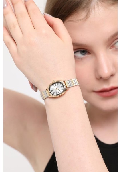 Lilith Roma Rakam Gümüş Kadran Gold-Gümüş Kordon Kadın Kol Saati