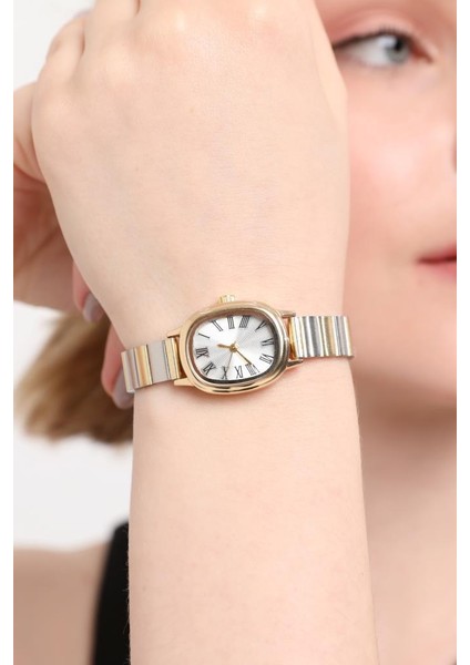 Lilith Roma Rakam Gümüş Kadran Gold-Gümüş Kordon Kadın Kol Saati fırsatları