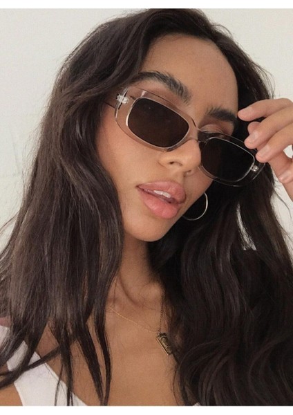 Chunky Frame Vintage Şeffaf Siyah Güneş Gözlüğü