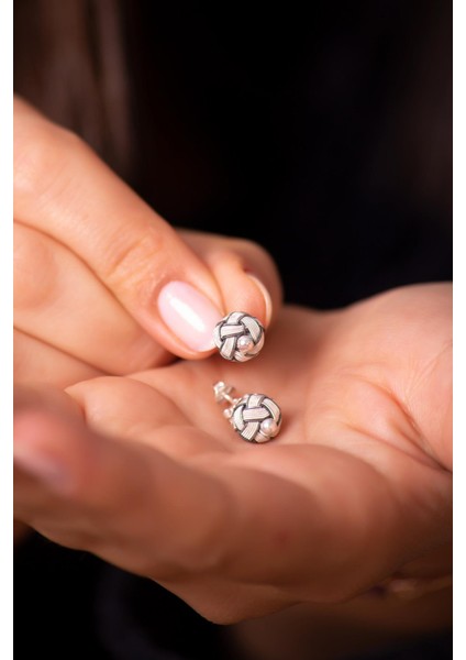 Kazaziye El Sarması Mini Gümüş Küpe 491 modelleri