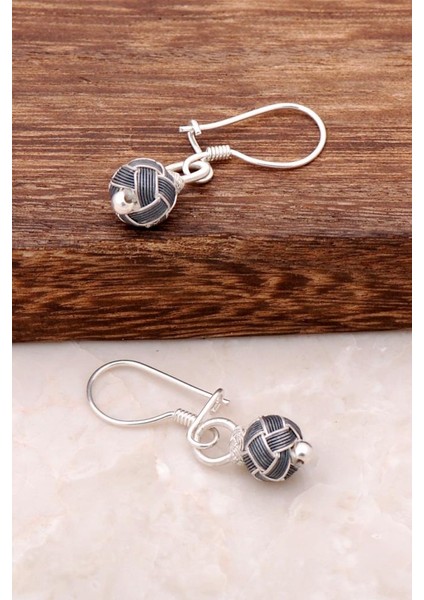 Tek Top Kazaziye El Örmesi İki Renk Küpe 225 modelleri