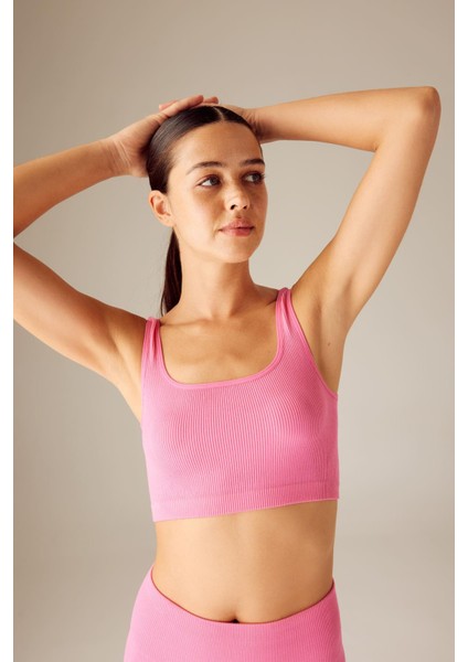 Fit Crop Top Bisiklet Yaka Sporcu Bralet Atlet A7324AX23HS