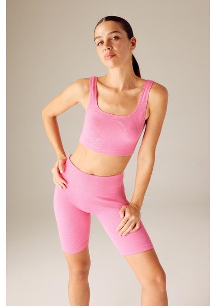 Fit Crop Top Bisiklet Yaka Sporcu Bralet Atlet A7324AX23HS