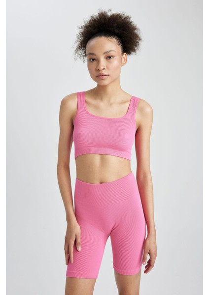 Fit Crop Top Bisiklet Yaka Sporcu Bralet Atlet A7324AX23HS