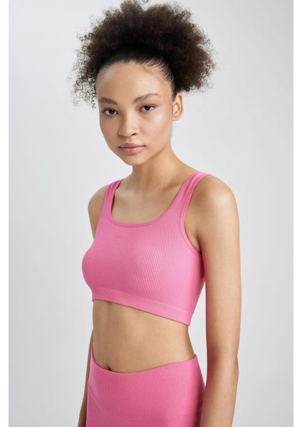 Fit Crop Top Bisiklet Yaka Sporcu Bralet Atlet A7324AX23HS