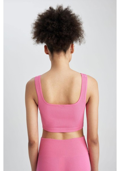Fit Crop Top Bisiklet Yaka Sporcu Bralet Atlet A7324AX23HS