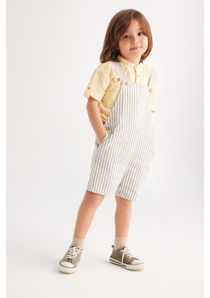 Erkek Bebek Çizgili Gabardin Tulum Z8861A223SM