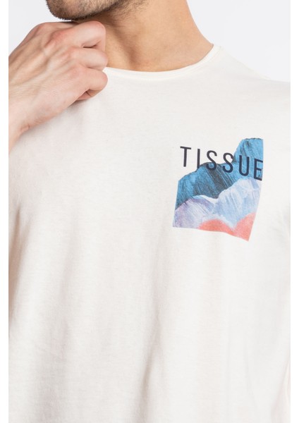 Erkek/unisex Baskılı O-Yaka T-Shirt Tissue - Ham Pamuk (Renkli Baskı) fırsatları