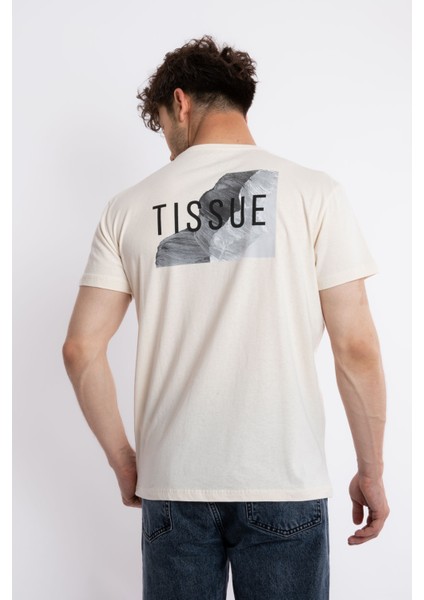 Erkek/unisex Baskılı O-Yaka T-Shirt Tissue - Ham Pamuk (Siyah-Beyaz Baskı) modelleri